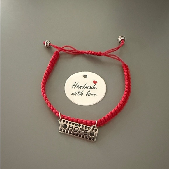 Jewelry - Red Hope Bracelet with Silver Charm